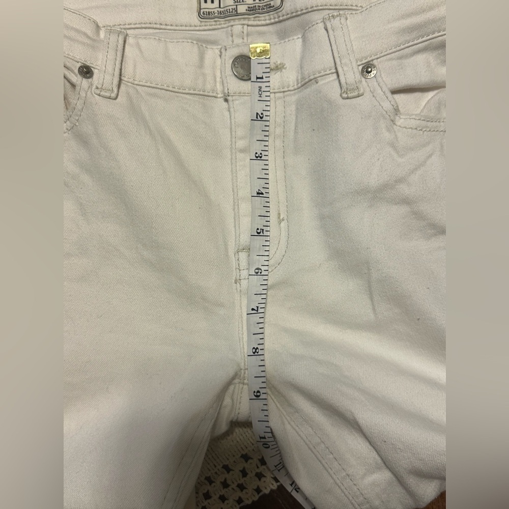 UEC FREE PEOPLE Great Heights Distressed Fringe Frayed Hem White Stretch Sz-25 - Picture 4 of 8